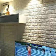 Load image into Gallery viewer, 10pcs 3D Wall Sticker Imitation Brick, Waterproof Self Adhesive Wallpaper
