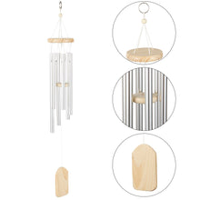 Load image into Gallery viewer, Silver 6 Tube Wind Chime, Chapel Bells Wind Chimes Door Wall Hanging Ornament
