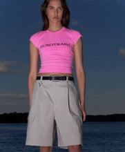 Load image into Gallery viewer, Fluorescent Barbie Print American-Style Retro Tight Short Sleeve
