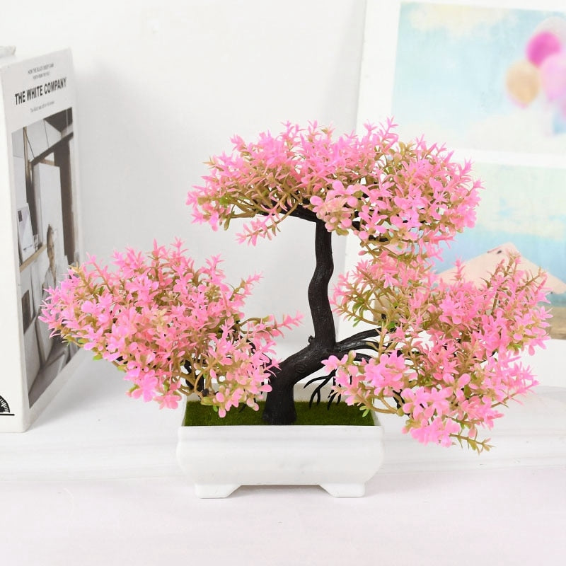 Artificial Plants, Bonsai Small Tree, Pot Fake Plant Flowers Potted Ornaments