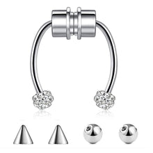 Load image into Gallery viewer, Stainless Steel Magnet Fake Piercing Nose Ring, Fake Septum Piercing Nose Clip
