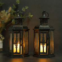 Load image into Gallery viewer, Vintage Nordic Candle Holder Lanterns, Candles Aesthetic Hanging Lantern Iron Lantern Black
