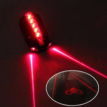 Load image into Gallery viewer, 2 Laser + 5 LEDs Rear Bike Tail Light, Taillights, LED Laser Safety Warning, Bicycle Lights
