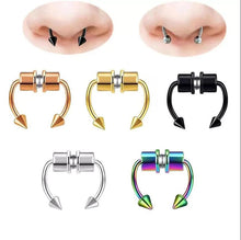 Load image into Gallery viewer, Stainless Steel Magnet Fake Piercing Nose Ring, Fake Septum Piercing Nose Clip
