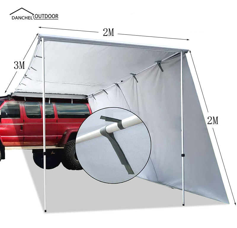 DANCHEL  car side awning, car side tent awning with 3m extend cloth,car roof top tent , car tent