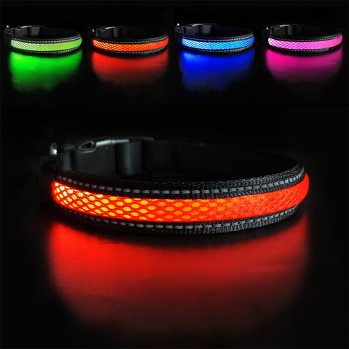 LED Dog Collar, Luminous Flashing Glow Necklace, Waterproof - outdoorgearandaccessories