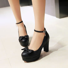Load image into Gallery viewer, Sweet Bow High Heels Shoes, High Heel Shoes, Platform, Bottom white Work Shoes, Women Dress
