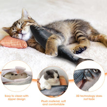 Load image into Gallery viewer, Cat Kicker Fish Toy USB Electric Realistic Catnip Kicker Toy Cat Chew Bite, Moving Flopping Fish
