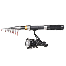 Load image into Gallery viewer, Fishing Rod Reel Combo, Full Kit, Telescopic Fishing Rod, Spinning Reel Set with Hooks Soft Lures
