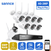 Load image into Gallery viewer, Wireless System, 8pc Camera WIFI Audio Recording, IR Night Vison Home Security Camera Surveillance Kit - outdoorgearandaccessories
