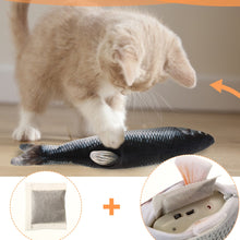 Load image into Gallery viewer, Cat Kicker Fish Toy USB Electric Realistic Catnip Kicker Toy Cat Chew Bite, Moving Flopping Fish
