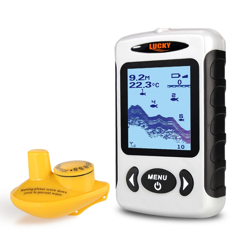Lucky Wireless Portable Fish Finder, 45M/135FT Sonar Depth, Sounder, Alarm Ocean, River, Lake