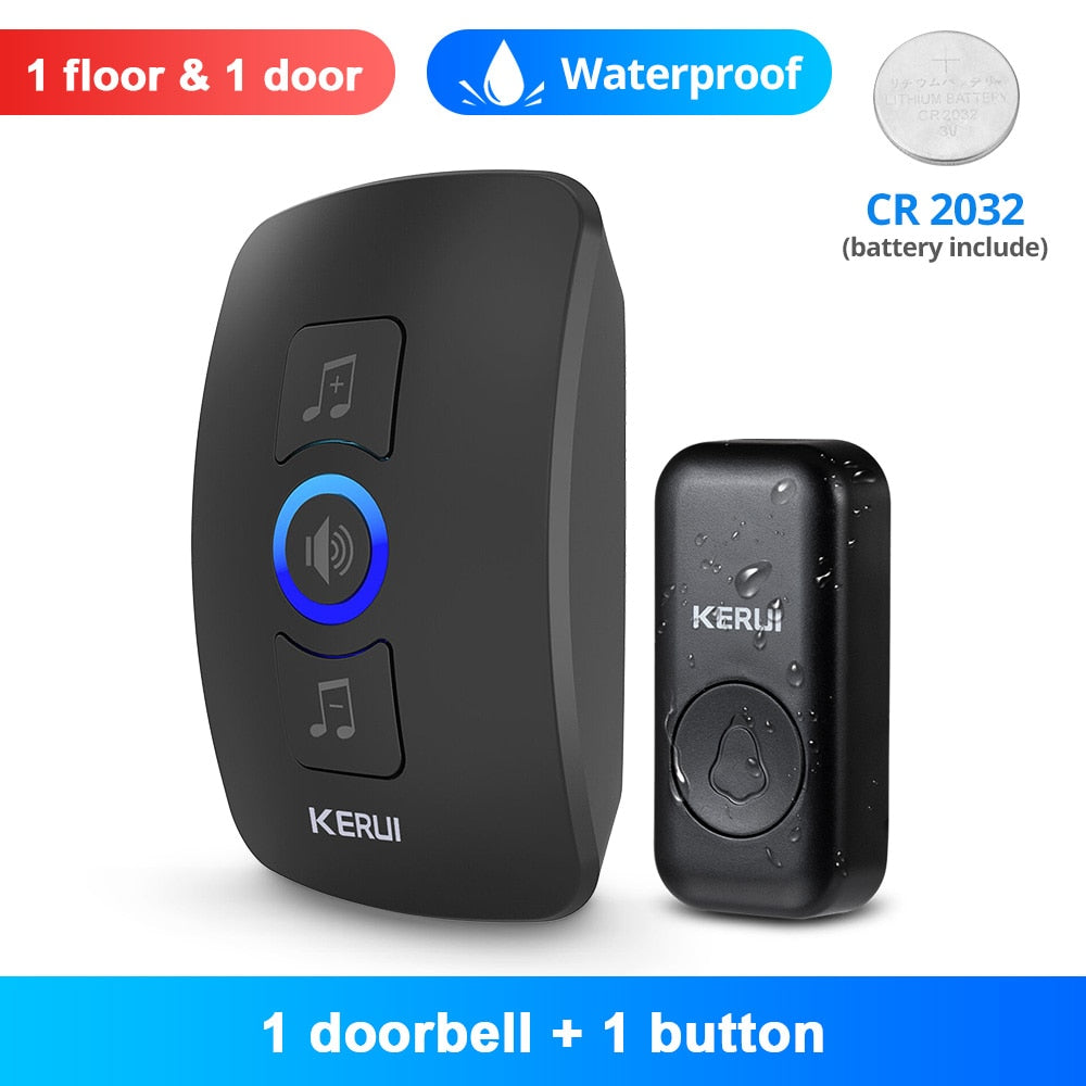 Outdoor Wireless Doorbell ,Waterproof Smart Door Bell Chime Kit, LED Flash Security Alarm - outdoorgearandaccessories