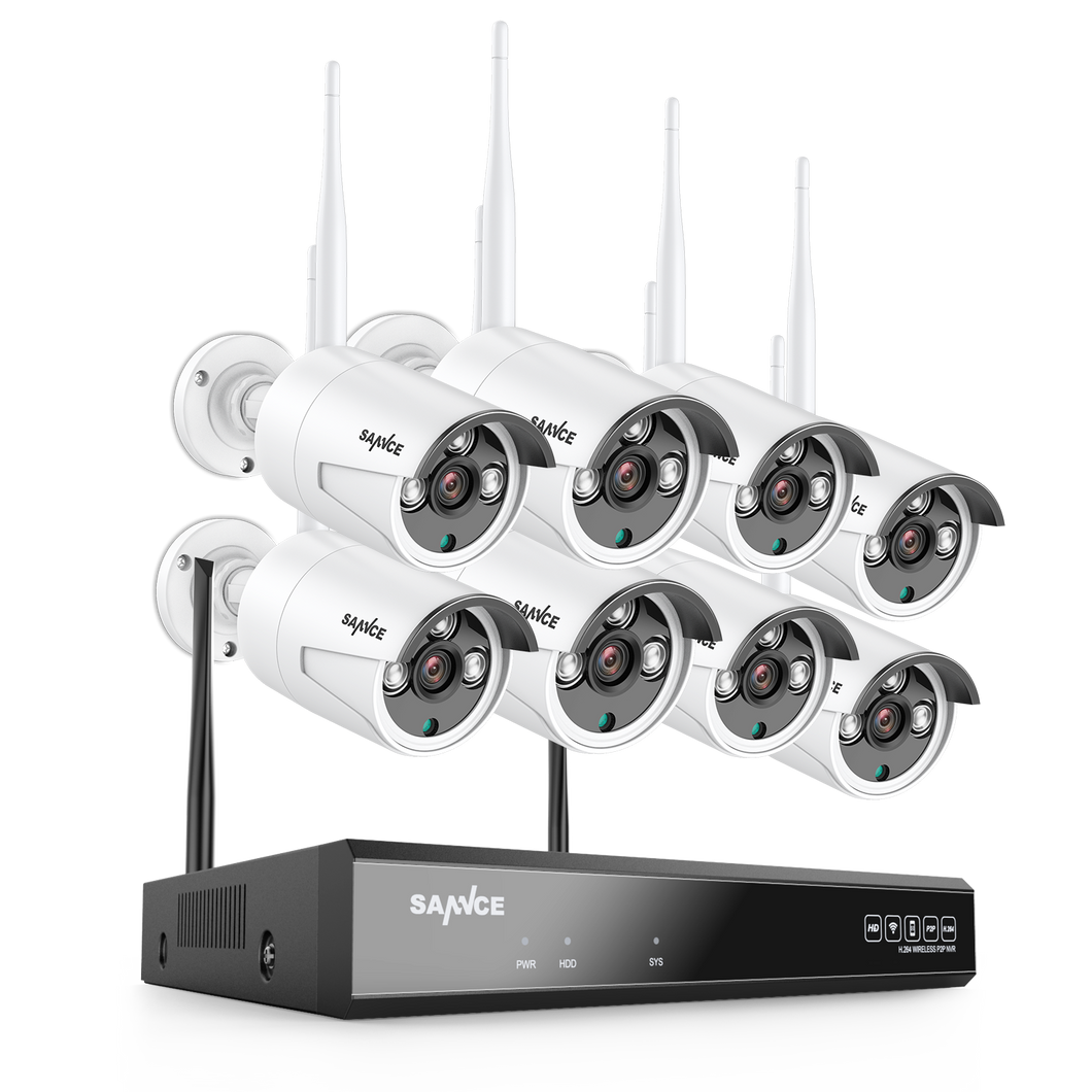 Wireless System, 8pc Camera WIFI Audio Recording, IR Night Vison Home Security Camera Surveillance Kit - outdoorgearandaccessories