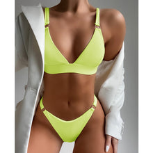 Load image into Gallery viewer, Sexy Ribbed Ring Bikini, Swimsuit, Solid Bikini Set,  Brazilian
