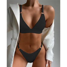 Load image into Gallery viewer, Sexy Ribbed Ring Bikini, Swimsuit, Solid Bikini Set,  Brazilian
