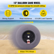 Load image into Gallery viewer, Beach Balloon Wheels, Replacement Sand Tires, Tires for Kayak, Dolly, Canoe and Buggy w/ Free Air Pump 2-Pack - outdoorgearandaccessories
