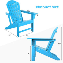 Load image into Gallery viewer, Adirondack Chair W/Cup Holder, Weather Resistant Outdoor Lounge chair
