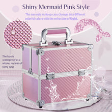 Load image into Gallery viewer, Makeup Case, Portable Travel Cosmetics Make Up Storage, Organizer Box, Jewelry
