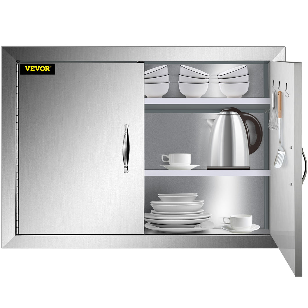 Stainless Steel Single/Double Doors with Handle, Magnet Blocks Durable Perfect for Outdoor Kitchens