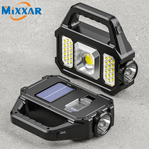 Multi-function Rechargeable Flashlight, Waterproof Torch Light, Powerful Lantern Solar USB Charging - outdoorgearandaccessories