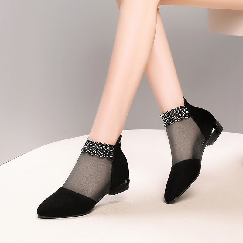 Women's Boots, High-heeled Sandals, Short Boots, Black Shoes