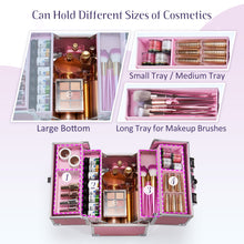 Load image into Gallery viewer, Makeup Case, Portable Travel Cosmetics Make Up Storage, Organizer Box, Jewelry
