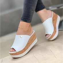 Load image into Gallery viewer, Peep Toe Wedges, Heeled Sandals, Platform Shoes, Casual  Slippers, Beach Shoes
