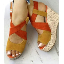 Load image into Gallery viewer, Women Sandals, Summer Casual Platform Shoes, Blocking High Wedges Heels
