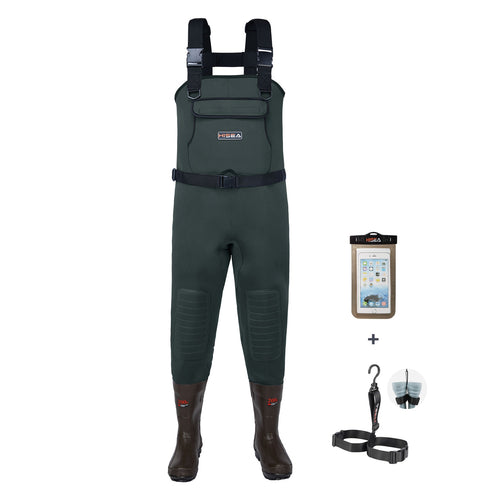 Neoprene Fishing Chest Waders for Men with Boots Cleated Bootfoot - outdoorgearandaccessories