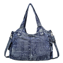 Load image into Gallery viewer, Jean Bag, Women Shoulder Bag, Vintage Rivet Decoration Denim Tote Bag Large Capacity
