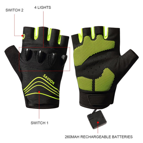 Led Gloves Finger lights Cycling Gloves For Men - outdoorgearandaccessories