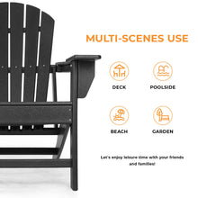 Load image into Gallery viewer, Adirondack Chair W/Cup Holder, Weather Resistant Outdoor Lounge chair
