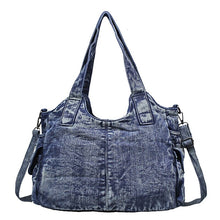 Load image into Gallery viewer, Jean Bag, Women Shoulder Bag, Vintage Rivet Decoration Denim Tote Bag Large Capacity
