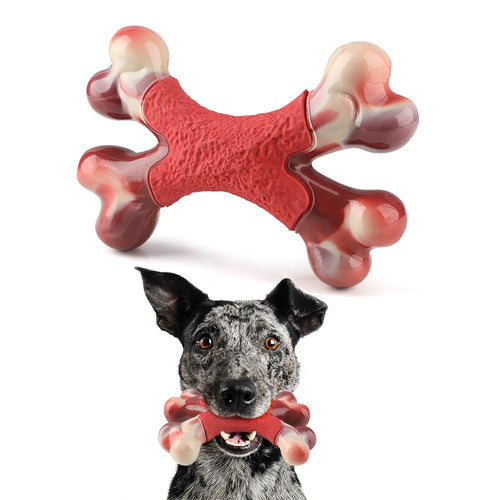 Dog Chew Toy, Durable Double Bone, Rubber - outdoorgearandaccessories