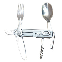 Load image into Gallery viewer, Folding Multi-function Portable Tableware, Knife ,Fork, Spoon, Bottle Opener, Cutlery.
