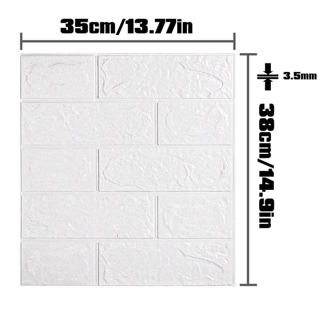 20pcs 3D Wallpaper Brick Pattern Wall Stickers, Vinyl Decor Self Adhesive paper