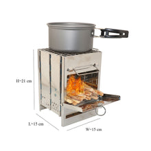 Load image into Gallery viewer, Mini Charcoal Portable Stainless Steel Folding Wood Stove
