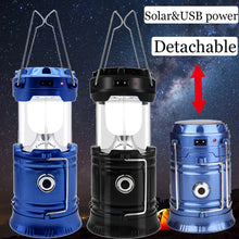 Load image into Gallery viewer, Solar Camping Lantern Lamp, Outdoor Lighting, Folding Camp, Tent Lamp USB Rechargeable Lantern
