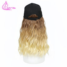 Load image into Gallery viewer, synthetic Wavy Wig, Baseball Cap With Body Wave Hair Extensions, Black, Brown, Blonde color
