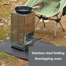 Load image into Gallery viewer, Mini Charcoal Portable Stainless Steel Folding Wood Stove

