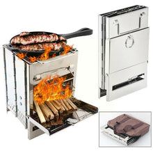 Load image into Gallery viewer, Outdoor Grill, Mini Firewood Stove, Folding Grill Stove Equipment
